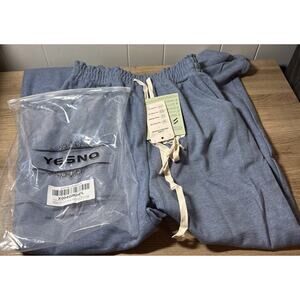 YESNO Women’s Corduroy Pants S– Wide Leg Loose Fit Drawstring High Waist New XX